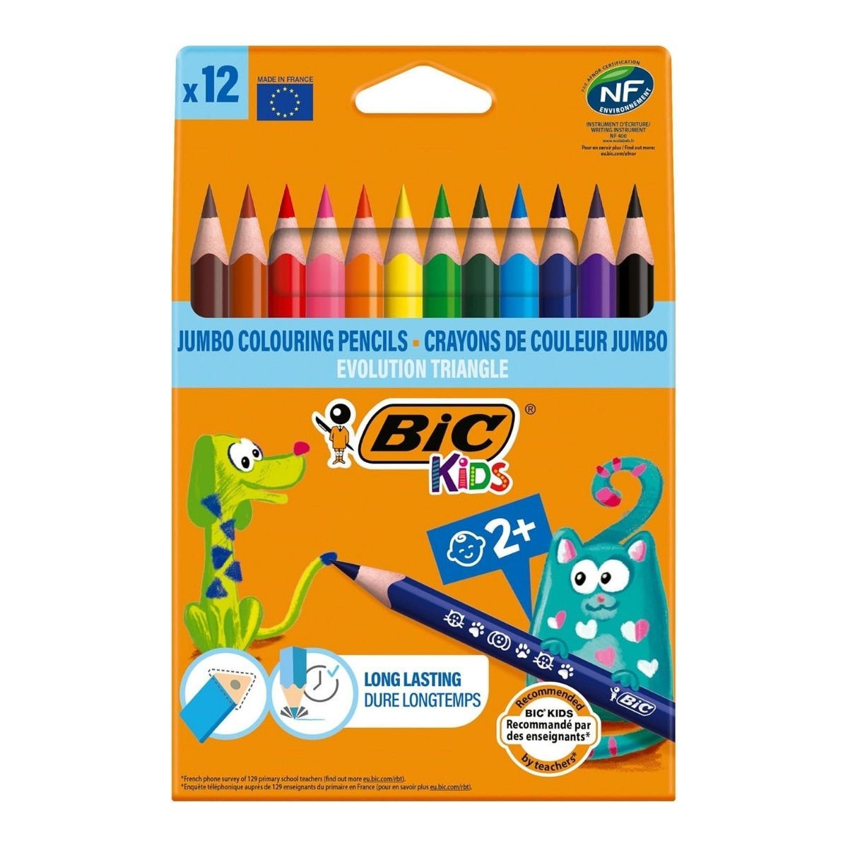 Bic Evolutıon Üçgen Jumbo Boya Kalemi 12 Renk Set