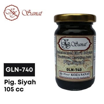 Koza Sanat Geleneksel Ebru Boyası 105cc GLN-740 Pigment Siyah