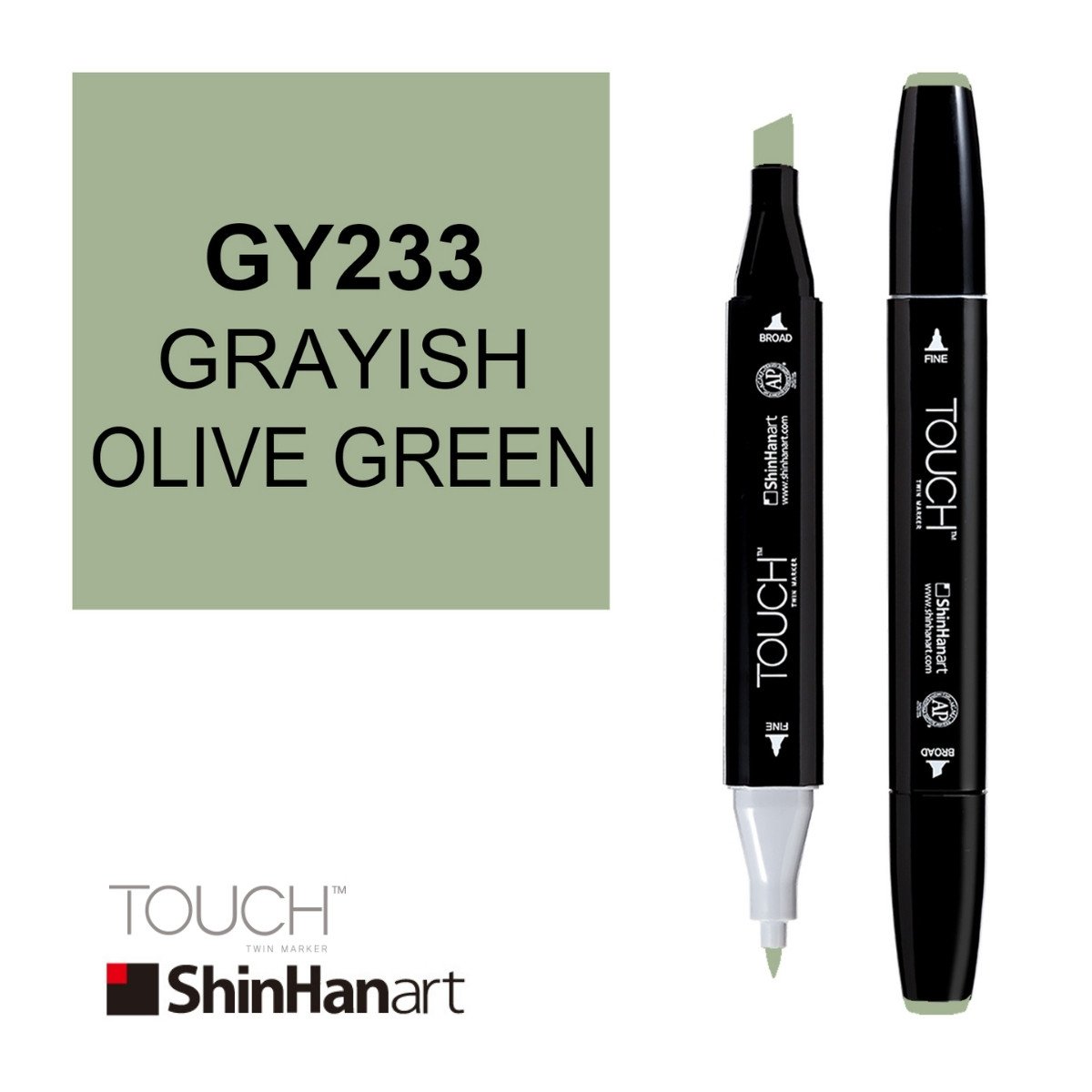 ShinHan Art Touch Twin Marker GY233 Grayish Olive Green