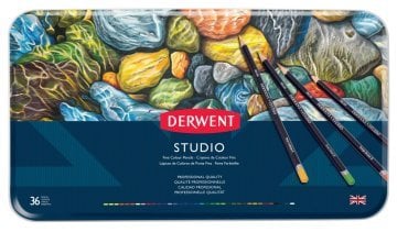 Derwent Studio Pencils Kuruboya Kalemi 36lı Teneke Kutu