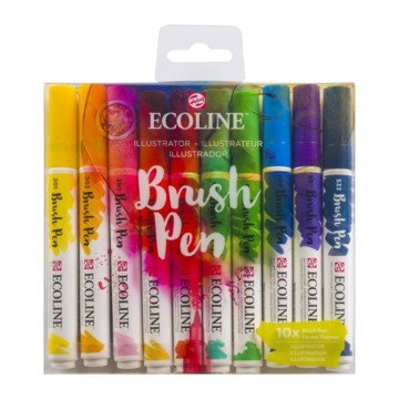 Talens Ecoline Brush Pen 10lu İllüstrasyon