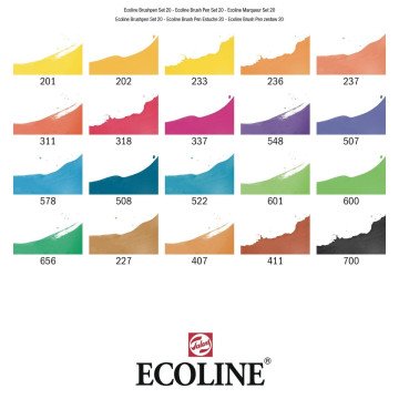 Talens Ecoline Brush Pen 20li Canlı Renkler