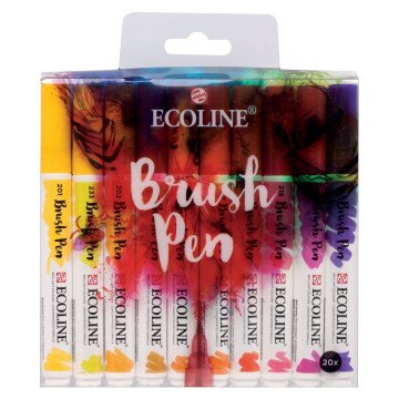 Talens Ecoline Brush Pen 20li Canlı Renkler