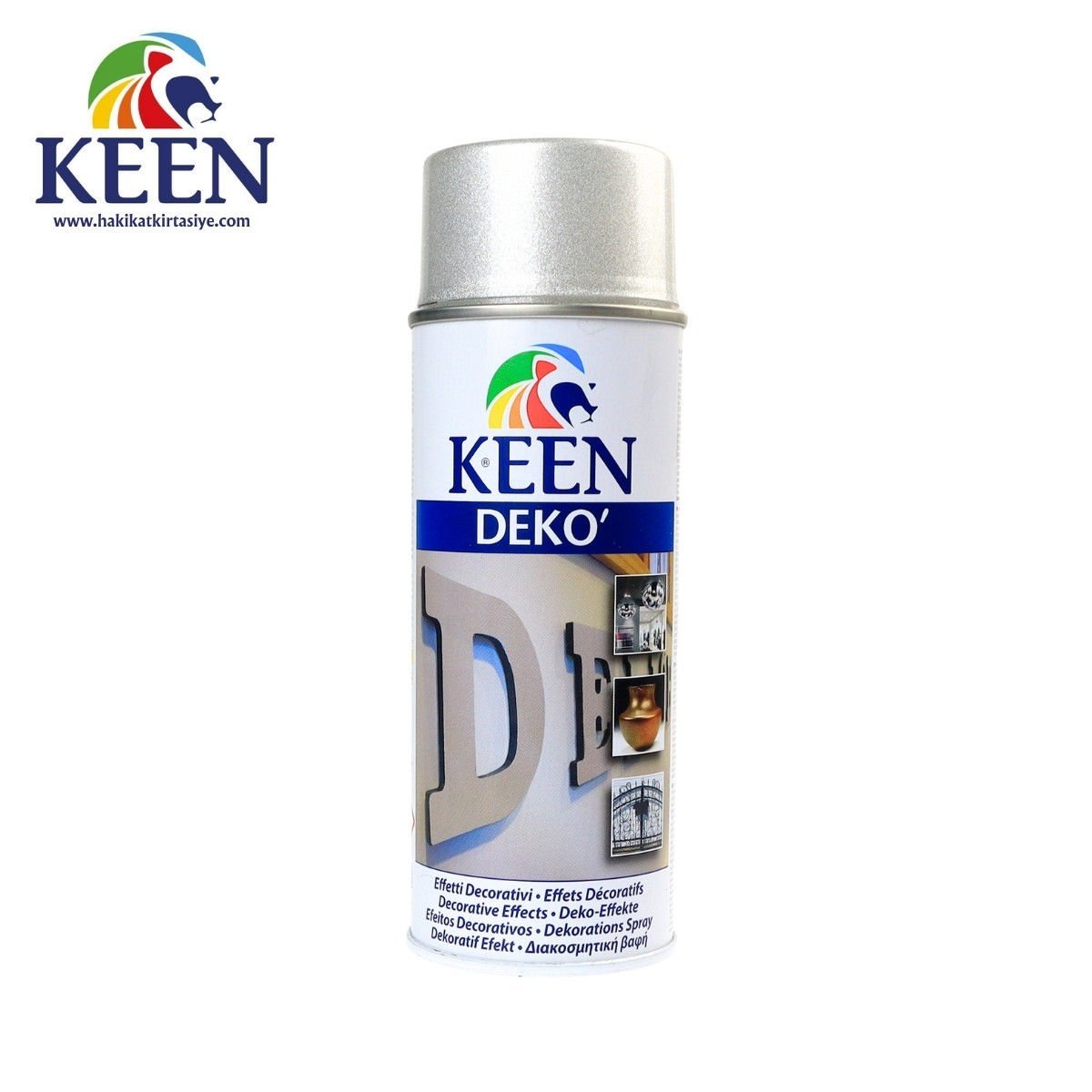 Keen Akrilik Sprey Boya 400ml Deko Metallic Silver