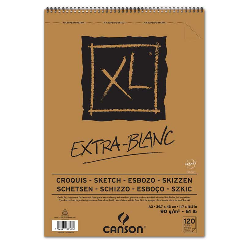 Canson Extra-Blanc Eskiz Çizim Defteri (A3) 90gr 120 Yaprak