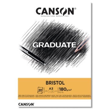 Canson Graduate Bristol Eskiz Çizim Defteri A3 180gr 20 Yaprak