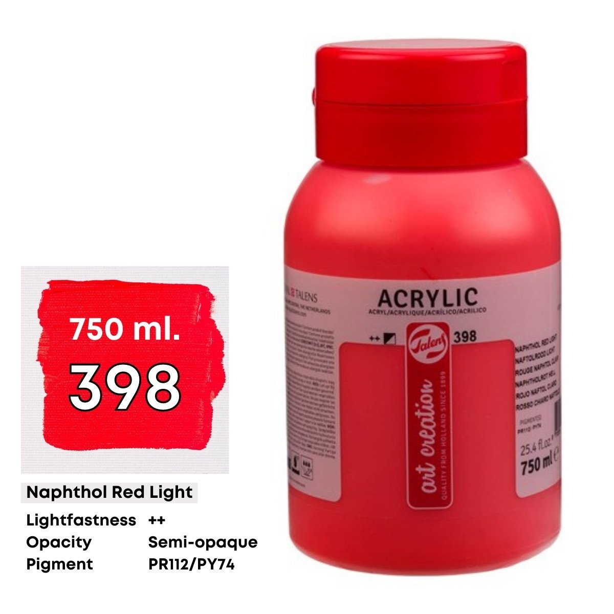 Art Creation Akrilik Boya 750ml 398 Naphthol Red Light