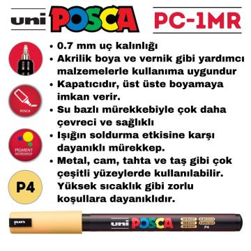 Uni Posca Marker PC-1MR Ultra Fine 0.7mm Apricot
