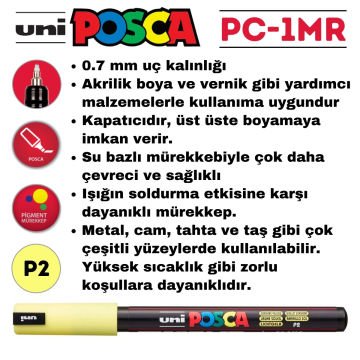Uni Posca Marker PC-1MR Ultra Fine 0.7mm Sunshine Yellow