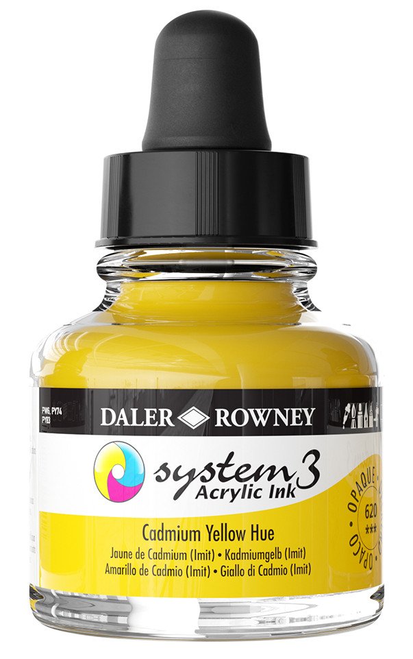 Daler Rowney System 3 Sıvı Akrilik Mürekkep Boya 29.5ml 620 Cadmium Yellow Hue
