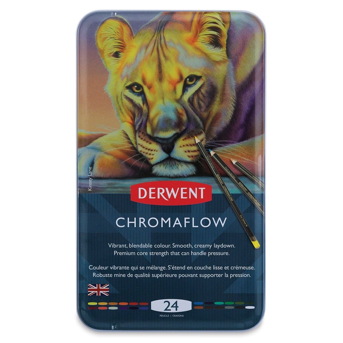 Derwent Chromaflow Kuru Boya Kalem Seti Metal Kutu 24lü