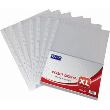 Kraf Poşet Dosya A4 XL 100lü Paket 1002