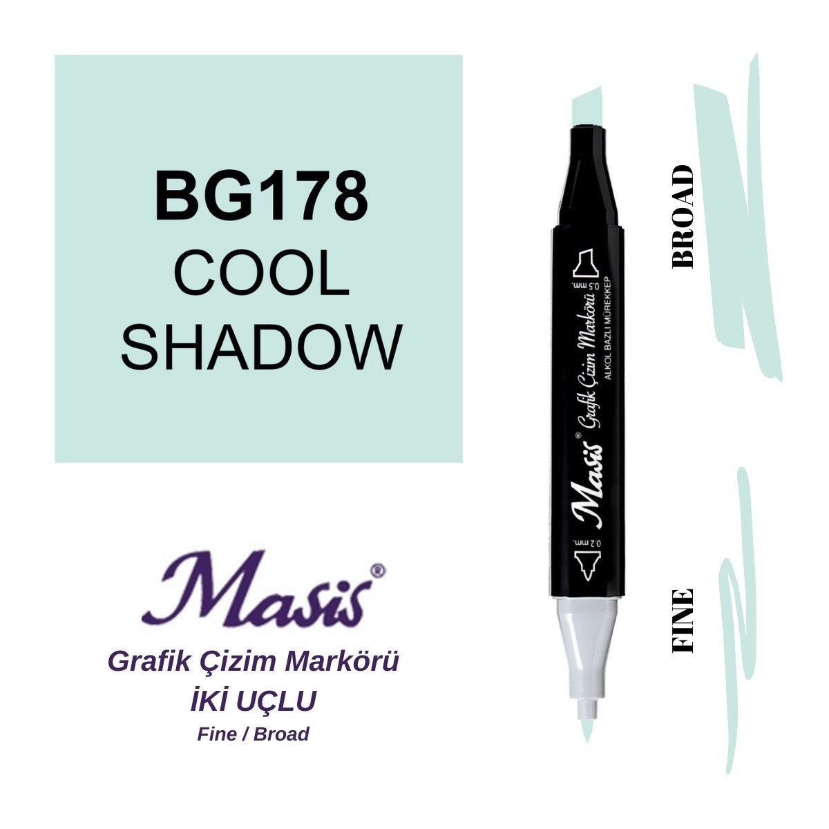 Masis Twin Çift Uçlu Marker Kalemi 178 Cool Shadow