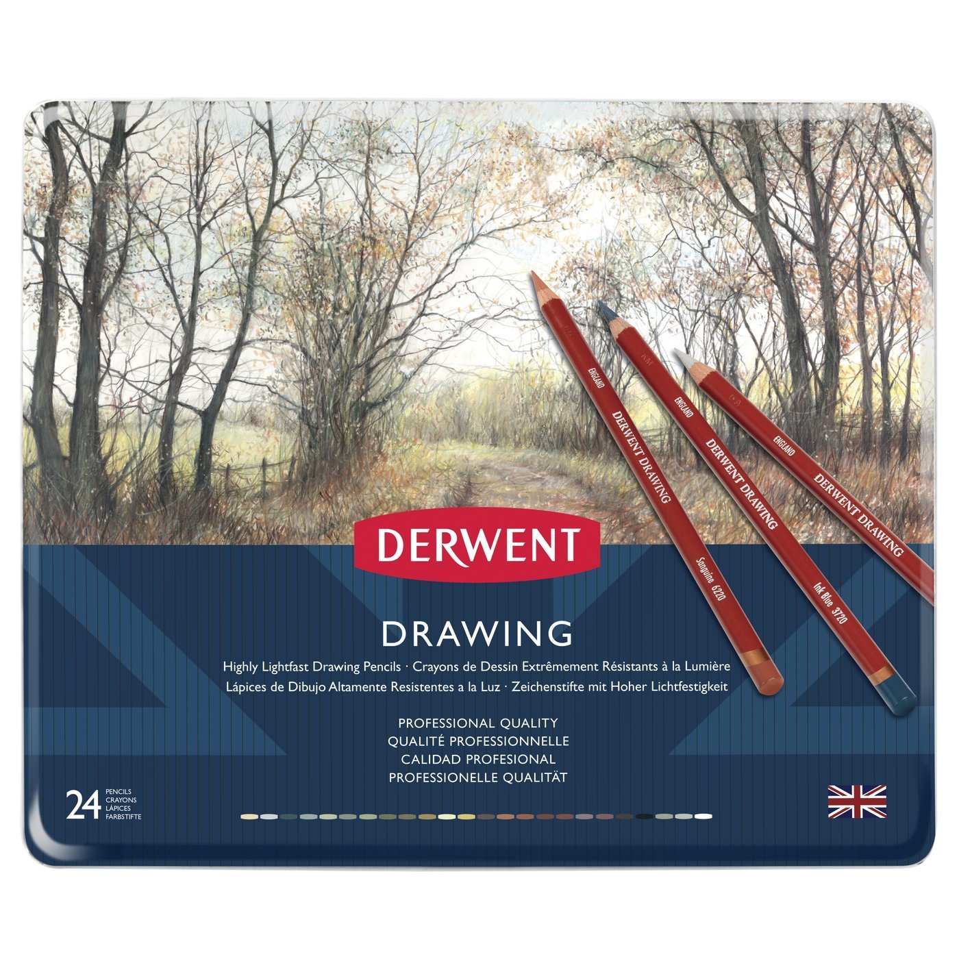 Derwent Drawing Yağlı Pastel Kalem Çizim Set 24lü