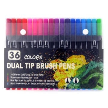 Art Elegant Çift Taraflı Fırça Uçlu Kalem 36 Renk