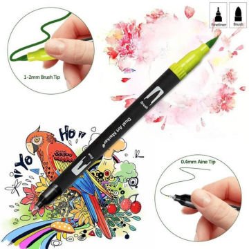 Art Elegant Çift Taraflı Fırça Uçlu Kalem 36 Renk