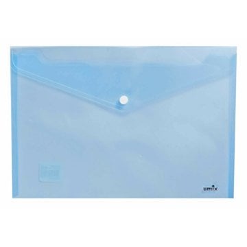 Umix Çıtçıtlı Şeffaf Zarf Dosya A4 Mavi