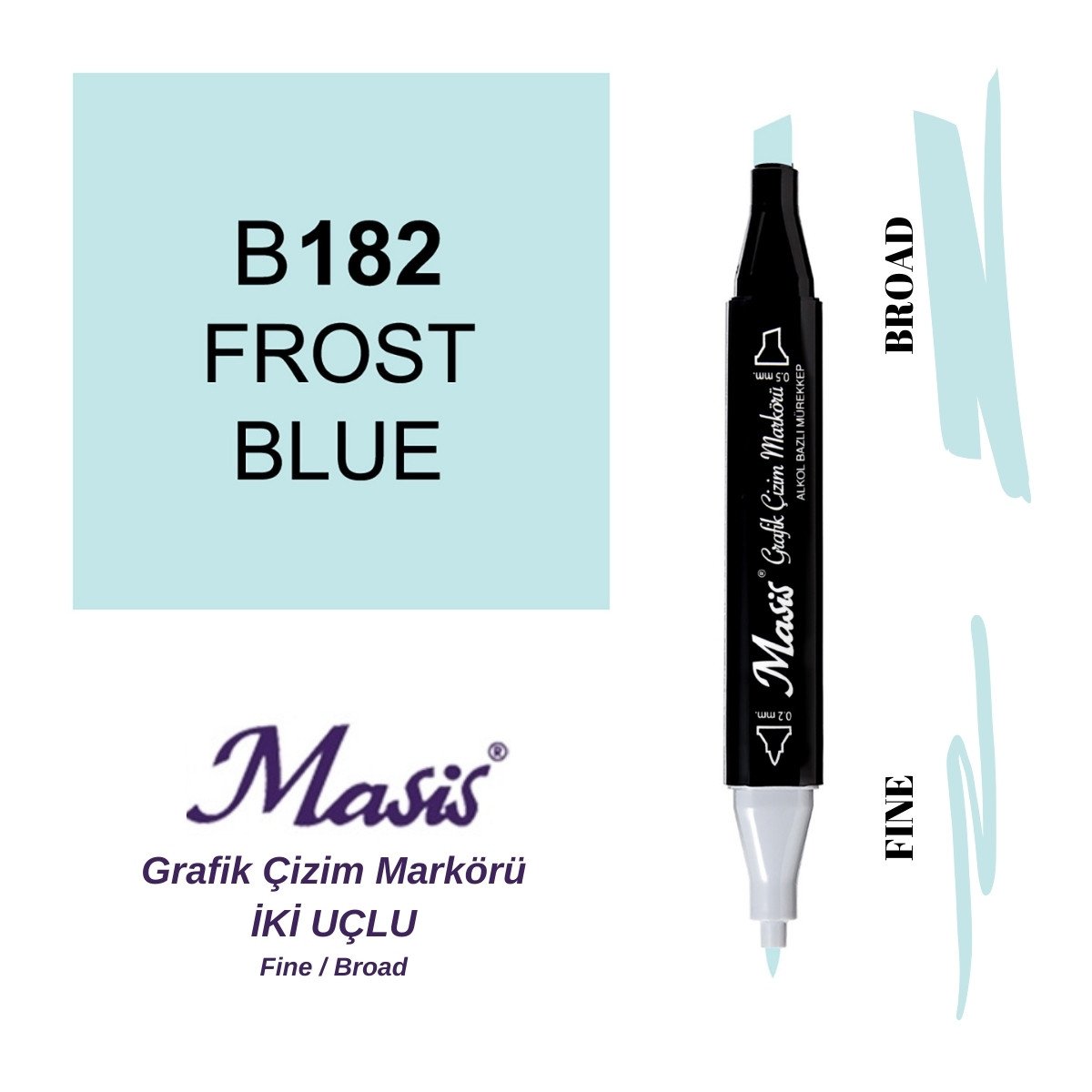 Masis Twin Çift Uçlu Marker Kalemi 182 Frost Blue