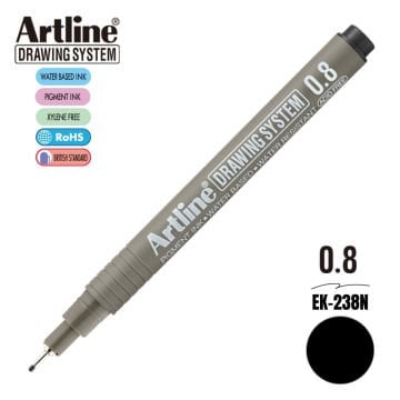 Artline Drawing System Teknik Çizim Kalemi 0.8 Siyah
