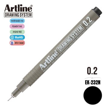 Artline Drawing System Teknik Çizim Kalemi 0.2 Siyah