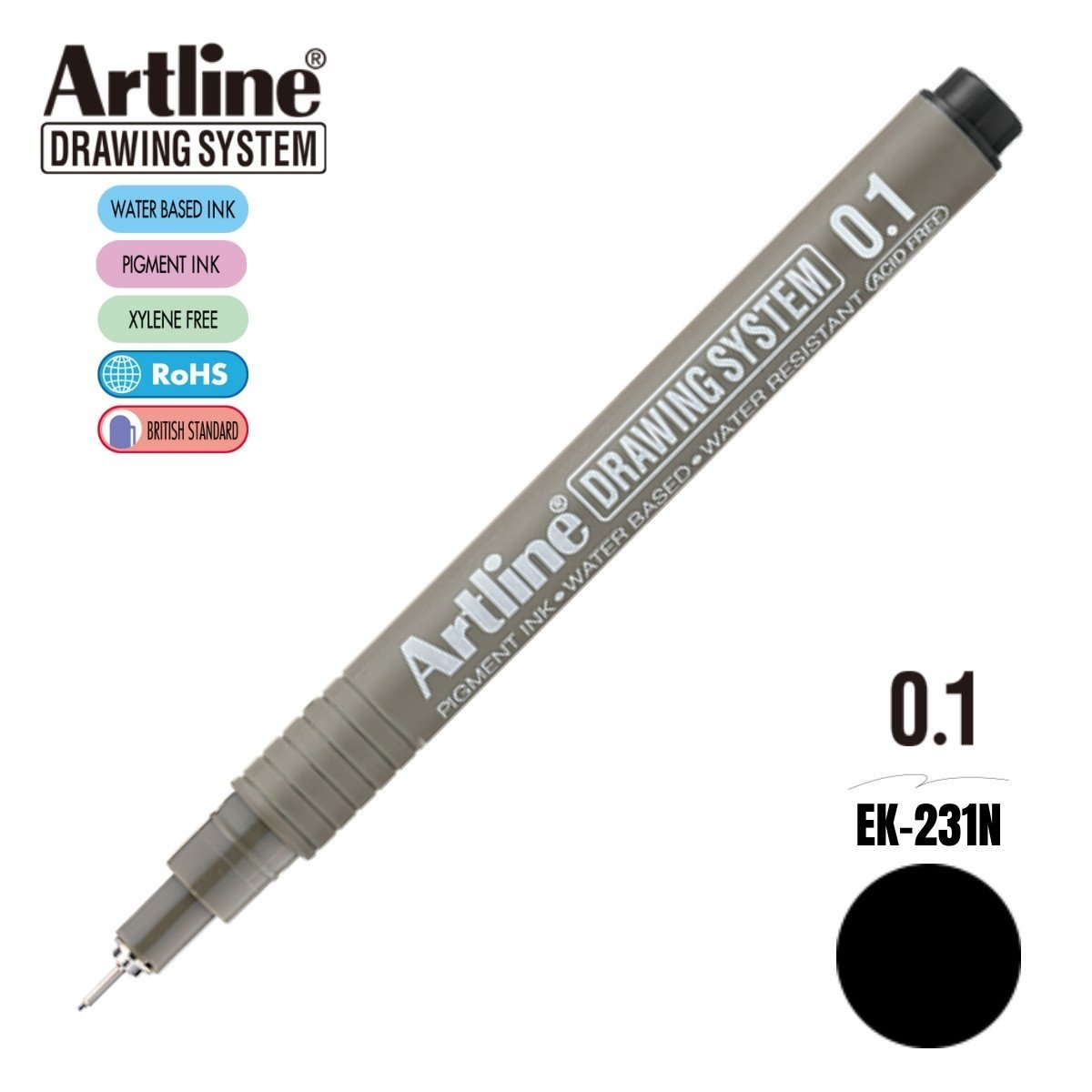 Artline Drawing System Teknik Çizim Kalemi 0.1 Siyah