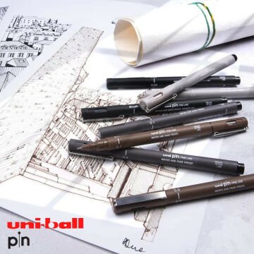 Uni Pin 200 Teknik Çizim Kalemi Siyah 0.3mm