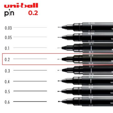 Uni Pin 200 Teknik Çizim Kalemi Siyah 0.2mm