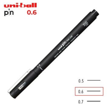 Uni Pin 200 Teknik Çizim Kalemi Siyah 0.6mm