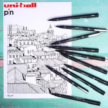 Uni Pin 200 Teknik Çizim Kalemi Siyah 0.4mm