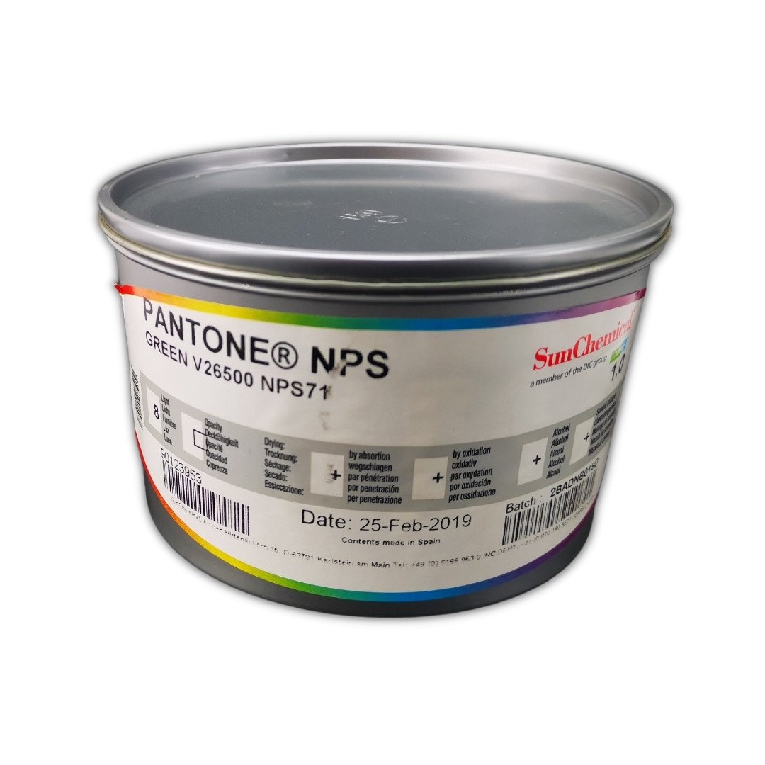 Sun Chemical Pantone NPS Matbaa Mürekebbi 1kg Green - Yeşil V26500 NPS71