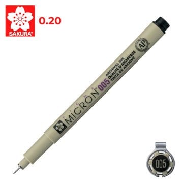 Sakura Pigma Micron Teknik Çizim Kalemi 005 0.2mm Siyah