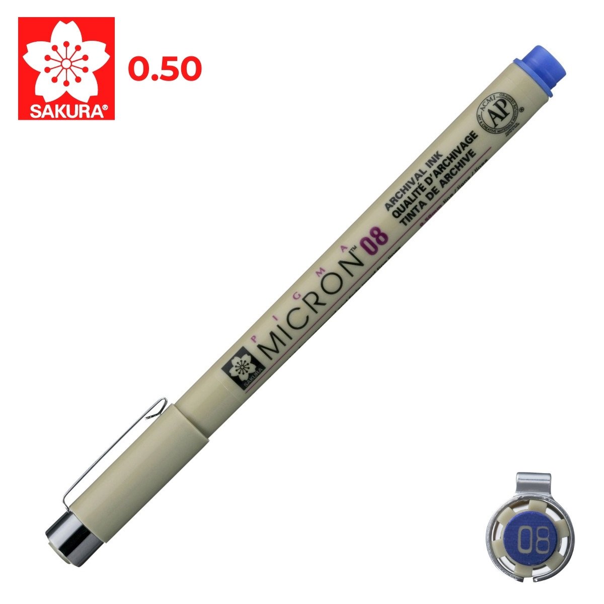 Sakura Pigma Micron Teknik Çizim Kalemi 08 0.5mm Mavi