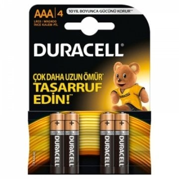 Duracell AAA LR03/MN2400 İnce Kalem Pil 4lü