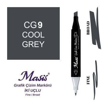 Masis Twin Çift Uçlu Marker Kalemi CG9 Cool Grey