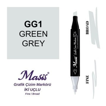 Masis Twin Çift Uçlu Marker Kalemi GG1 Green Grey