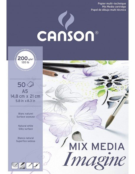 Canson Mix Media Çok Amaçlı Resim Defteri 200gr A5 50syf