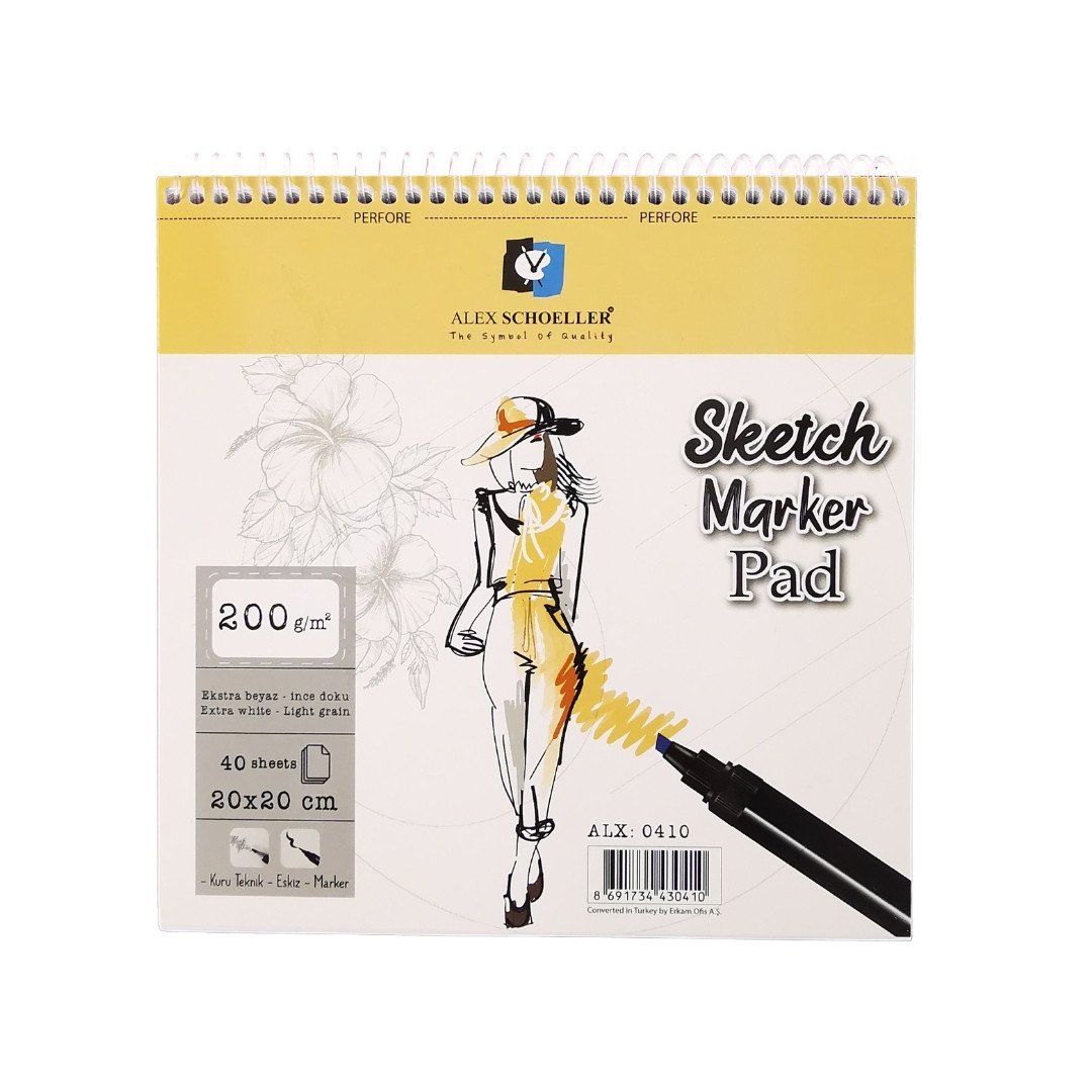 Blok do Markerów Smlt Art Sketch Pad For Markers 100 gsm 40 ark. Modelka A5  Spirala MB50TS