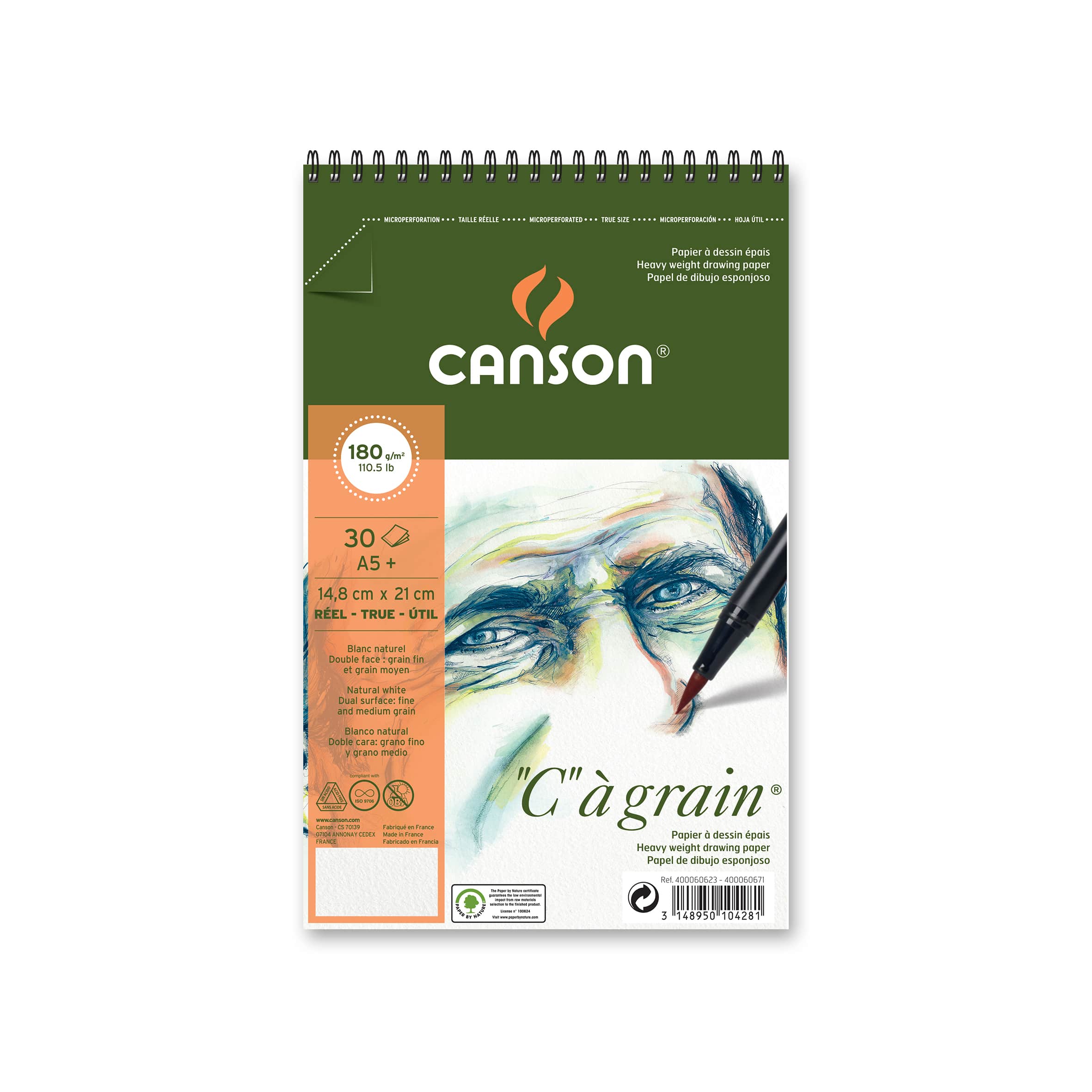 Canson ''C'' à grain Eskiz Çizim Defteri A5 180gr 30yp Spiralli
