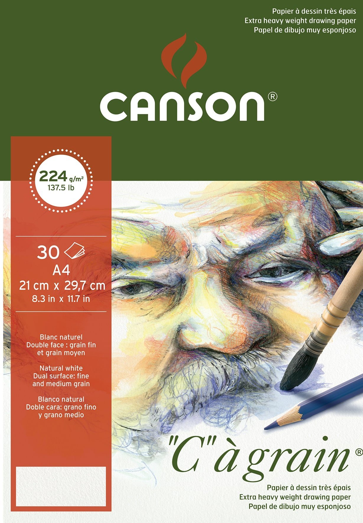 Canson ''C'' à grain Eskiz Çizim Defteri A4 224gr 30yp