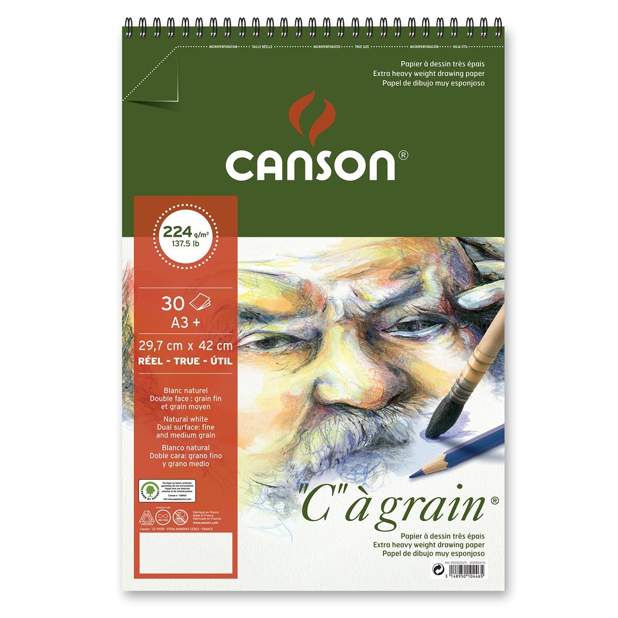 Canson ''C'' à grain Eskiz Çizim Defteri A3+ 224gr 30yp Spiralli