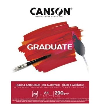 Canson Graduate Akrilik ve Yağlı Boya Defteri A4 290gr 20 Yaprak