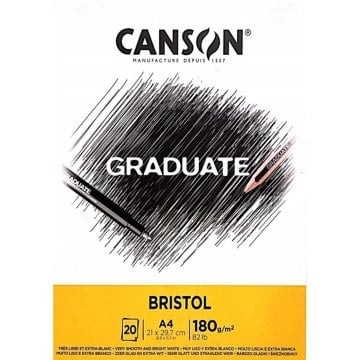 Canson Graduate Bristol Çizim Defteri A4 180gr 20 Yaprak