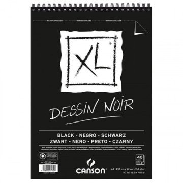 Canson Dessin Noir Siyah Eskiz Defter A3 150gr 40 Yaprak