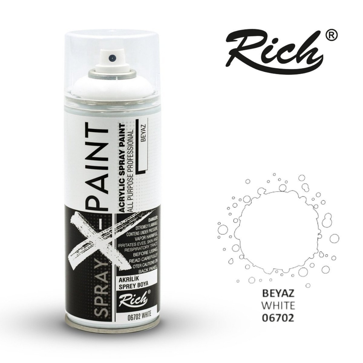 Rich X Paint Sprey Boya 400ml 06702 Beyaz