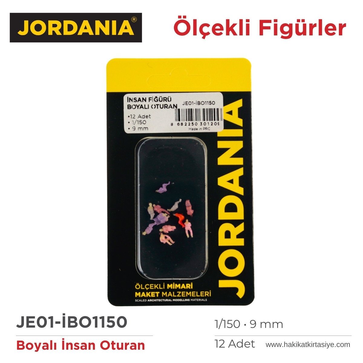 Jordania Maket Boyalı İnsan Figürü Oturan 1/150 9mm 12li