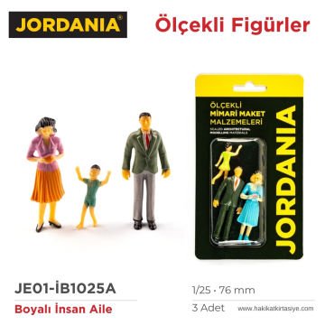 Jordania Maket Boyalı İnsan Figürü Aile 1/25 76mm 3lü