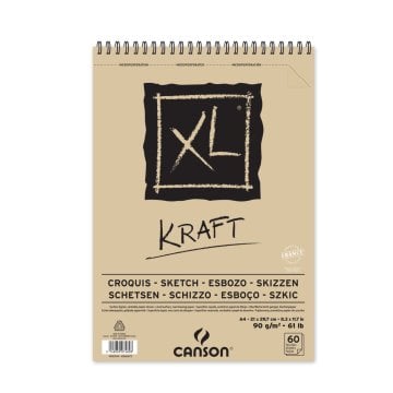 Canson XL Kraft Spiralli Eskiz Blok A4 90gr 60 Yaprak