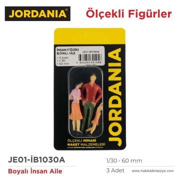 Jordania Maket Boyalı İnsan Figürü Aile 1/30 60mm 3lü