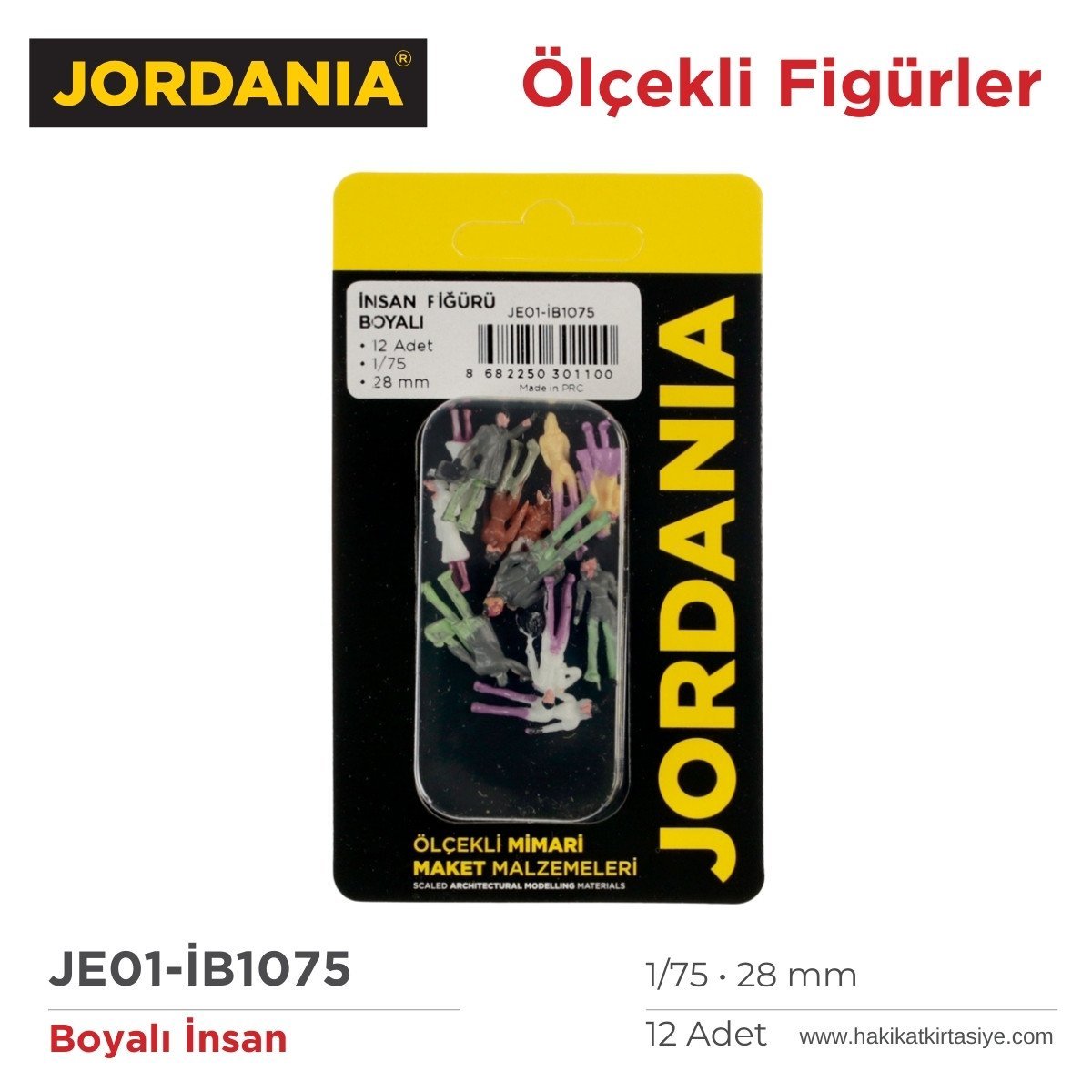 Jordania Maket Boyalı İnsan Figürü 1/75 28mm 12li