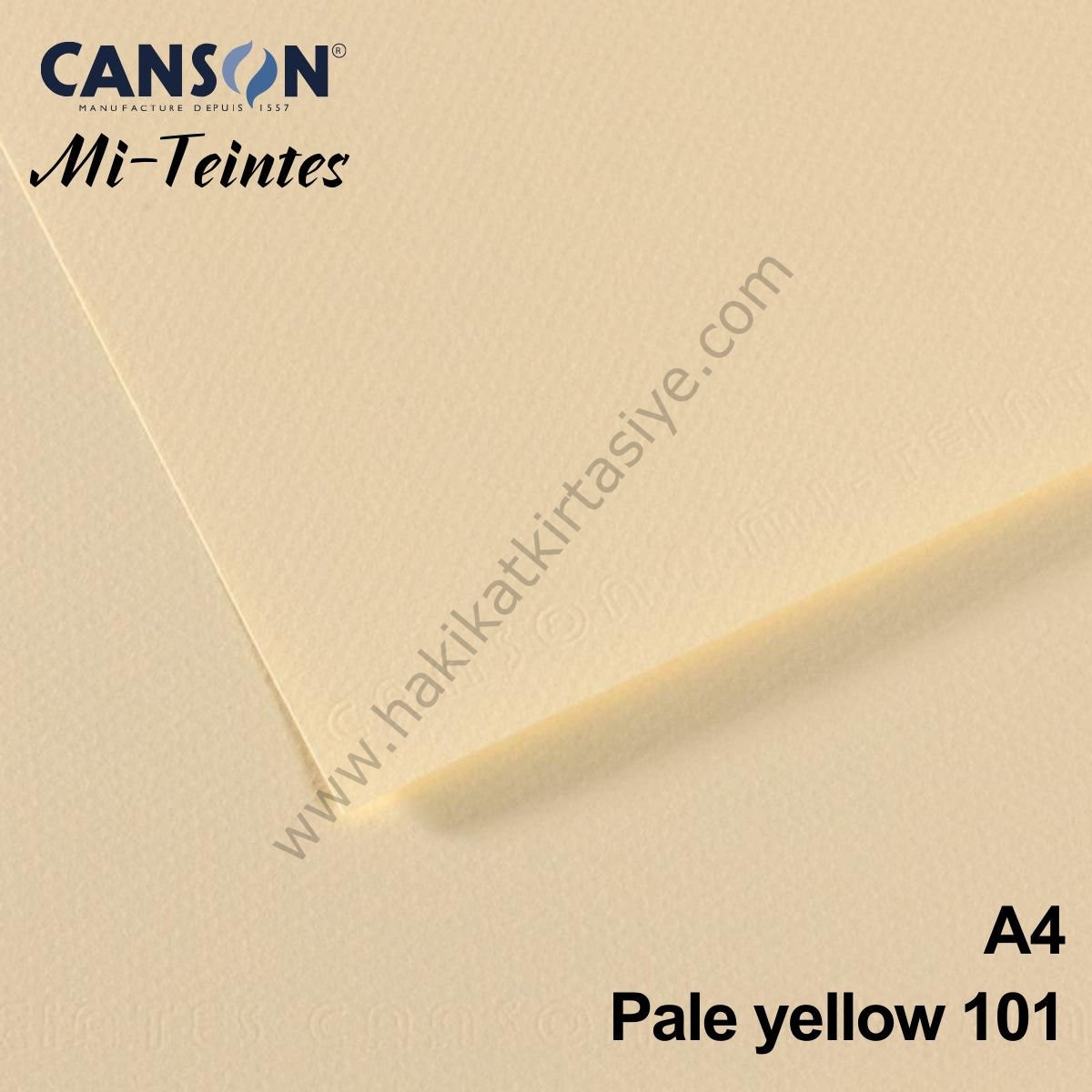 Mi-Teintes 160gr A4 101 Pale Yellow 3lü